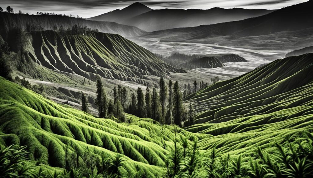 Weed impact Mount Bromo